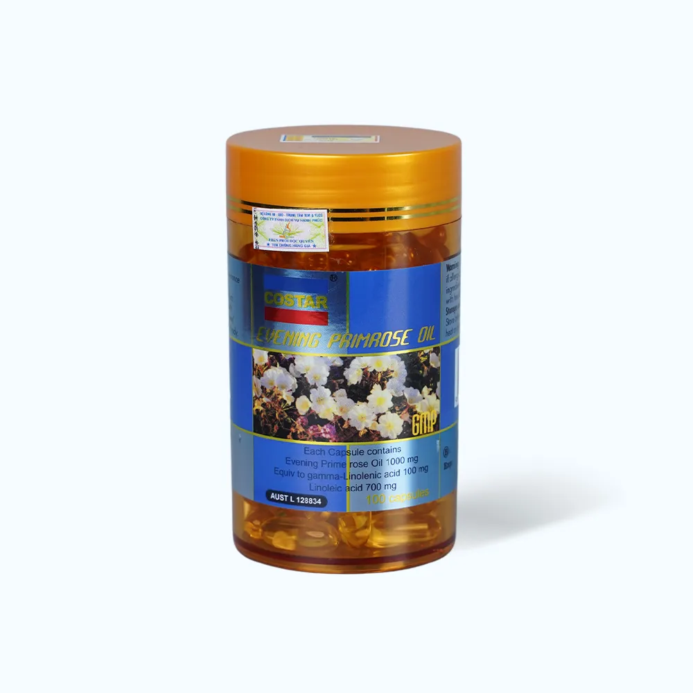 Tinh dầu hoa anh thảo Costar Evening Primrose Oil 100 viên hỗ trợ nội tiết tố nữ
