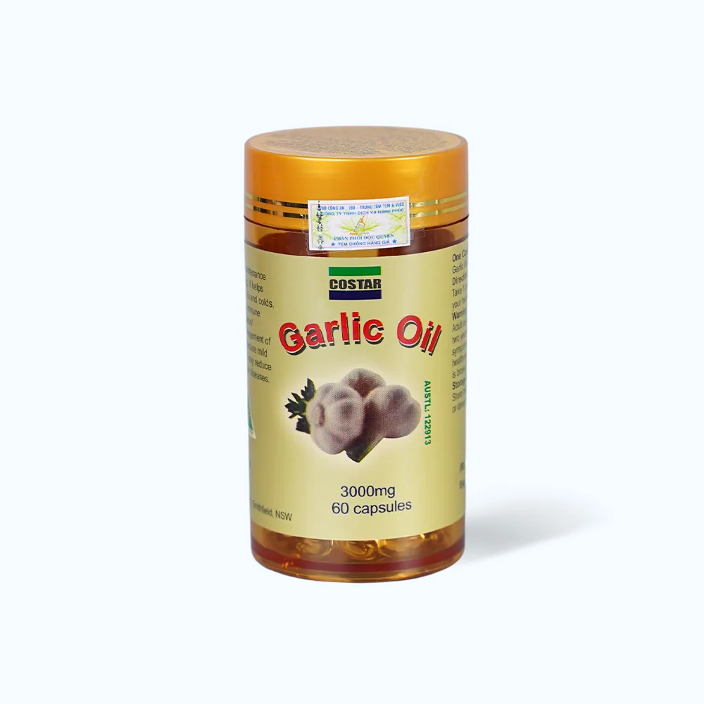 Tinh dầu tỏi Costar Garlic Oil (Lọ 60 viên) giúp tăng sức đề kháng
