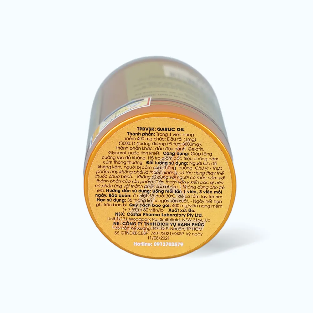 Tinh dầu tỏi Costar Garlic Oil (Lọ 60 viên) giúp tăng sức đề kháng 5