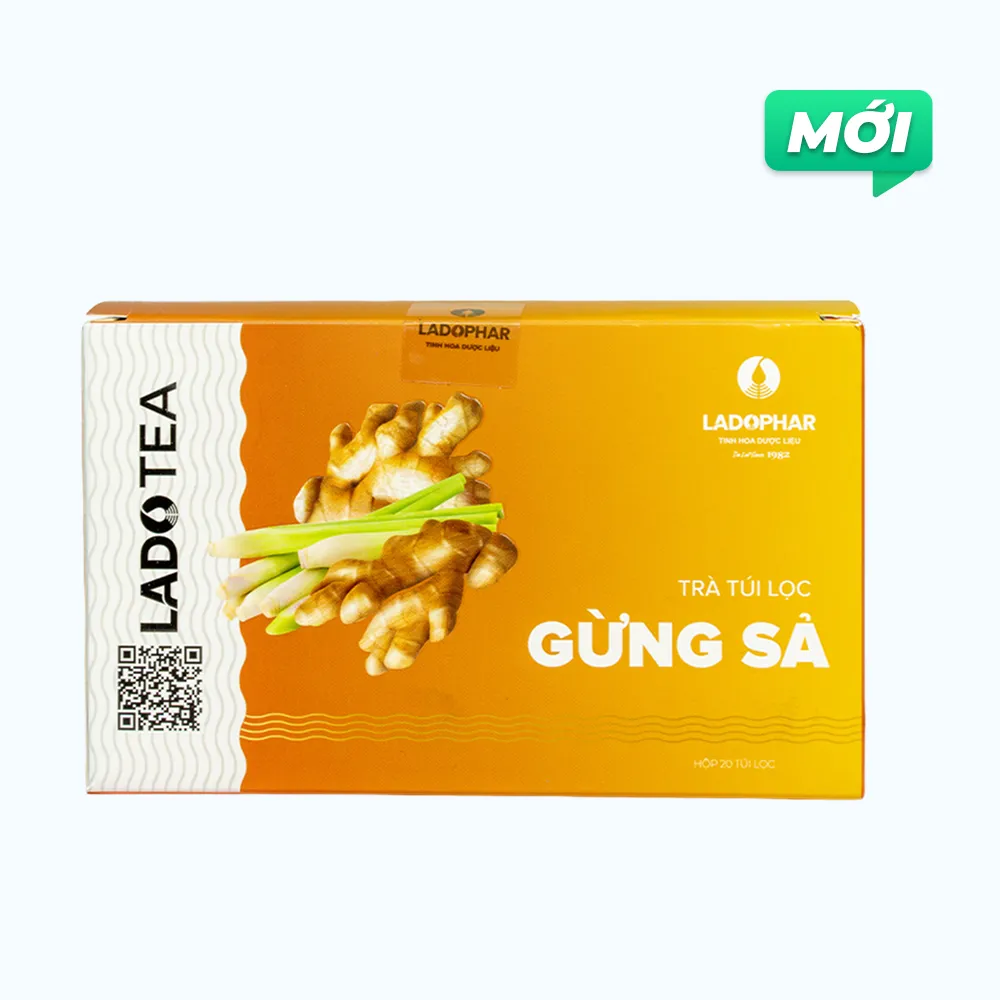 Trà gừng sả hỗ trợ giảm đau đầu, sổ mũi (Hộp 20 túi lọc x 2g)