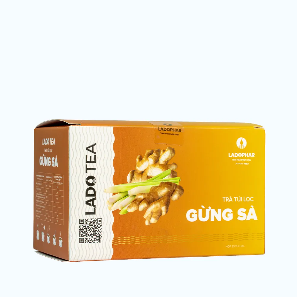 Trà gừng sả hỗ trợ giảm đau đầu, sổ mũi (Hộp 20 túi lọc x 2g) 4