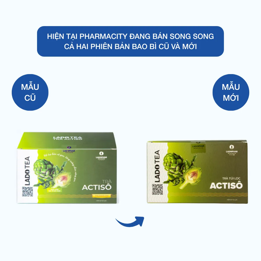 Trà Túi Lọc Actiso Ladophar Ladotea (Gói 100 túi x 2g) 2