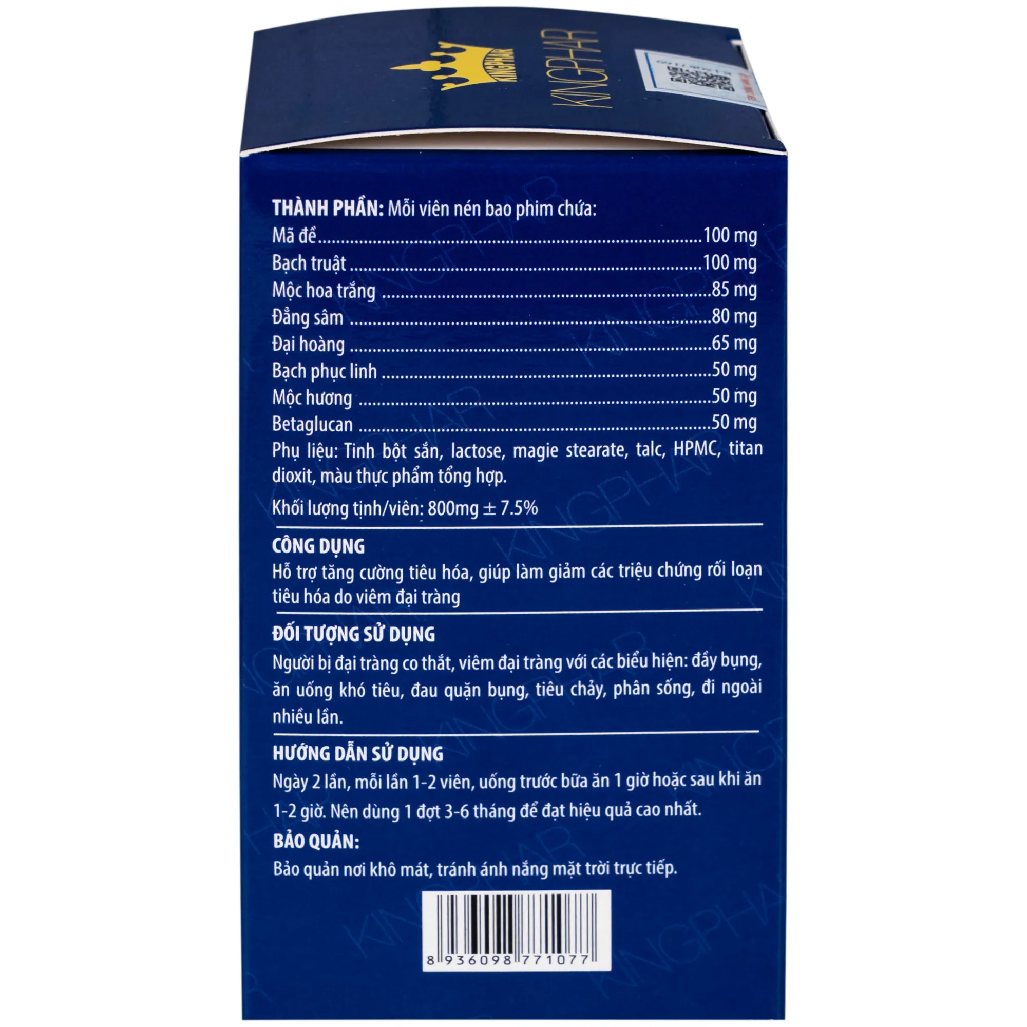 TRÀNG BÁT VỊ CODANBE KINGPHAR 60V 9