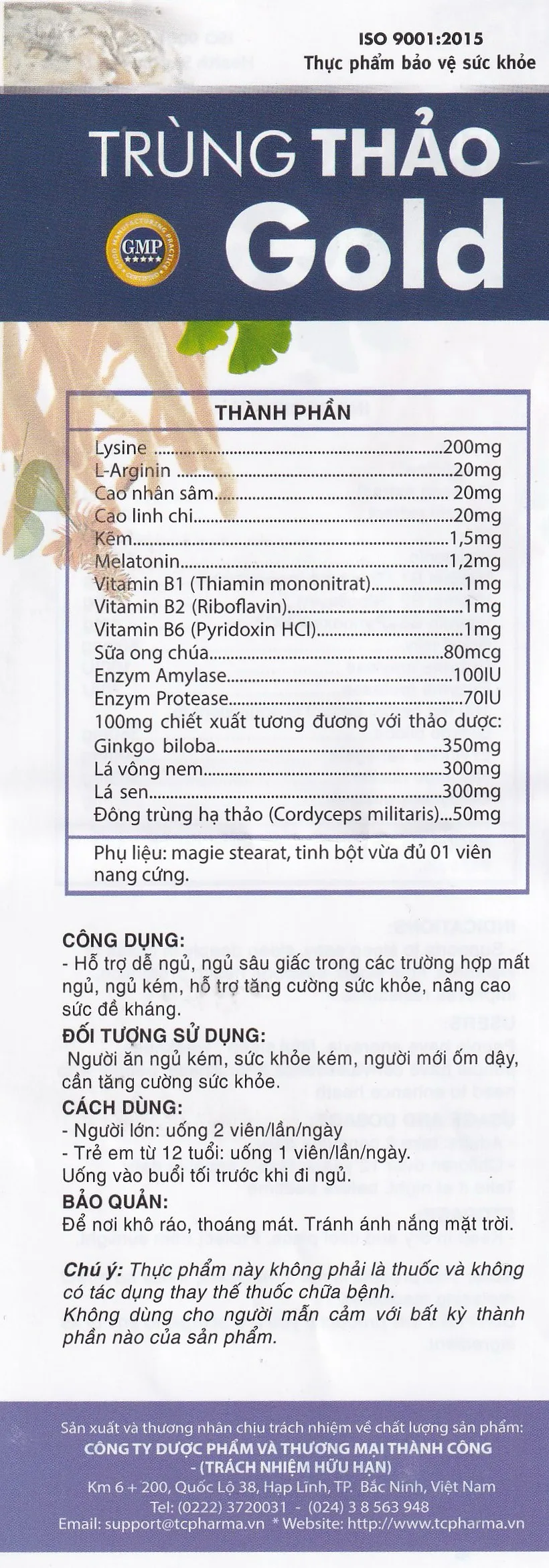 TRÙNG THẢO GOLD 30V 13