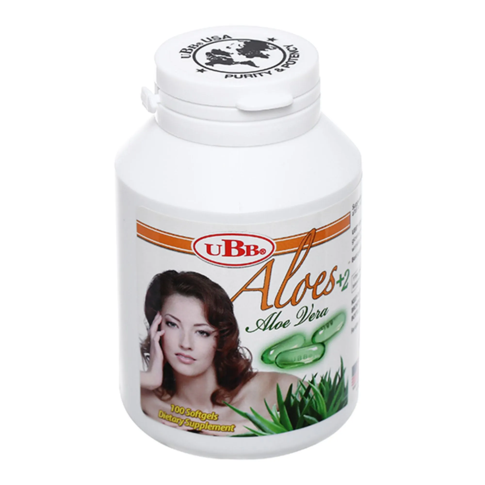 UBB Aloes+2 - Hạn chế lão hóa, làm đẹp da (chai 100 viên) 2