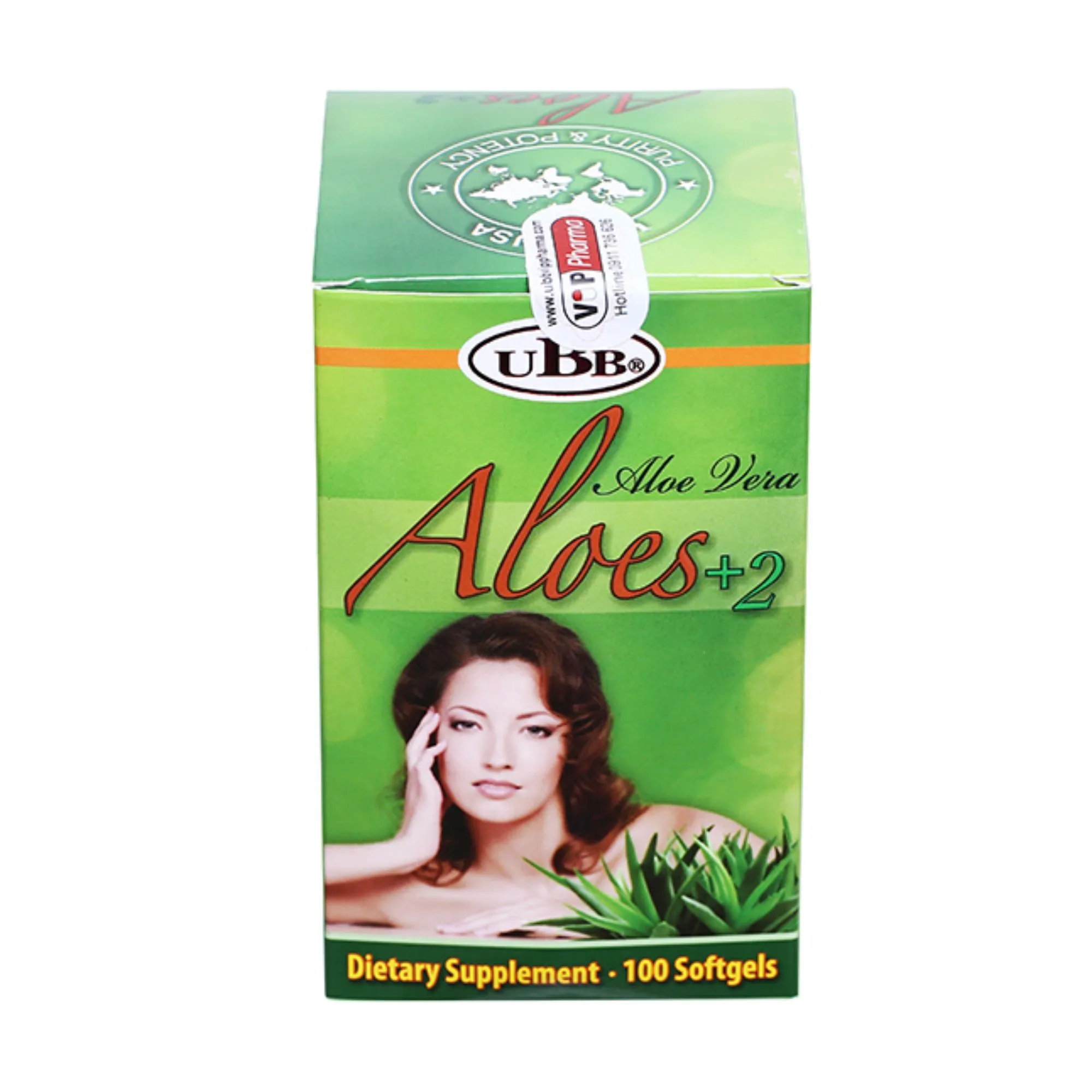 UBB Aloes+2 - Hạn chế lão hóa, làm đẹp da (chai 100 viên) 3