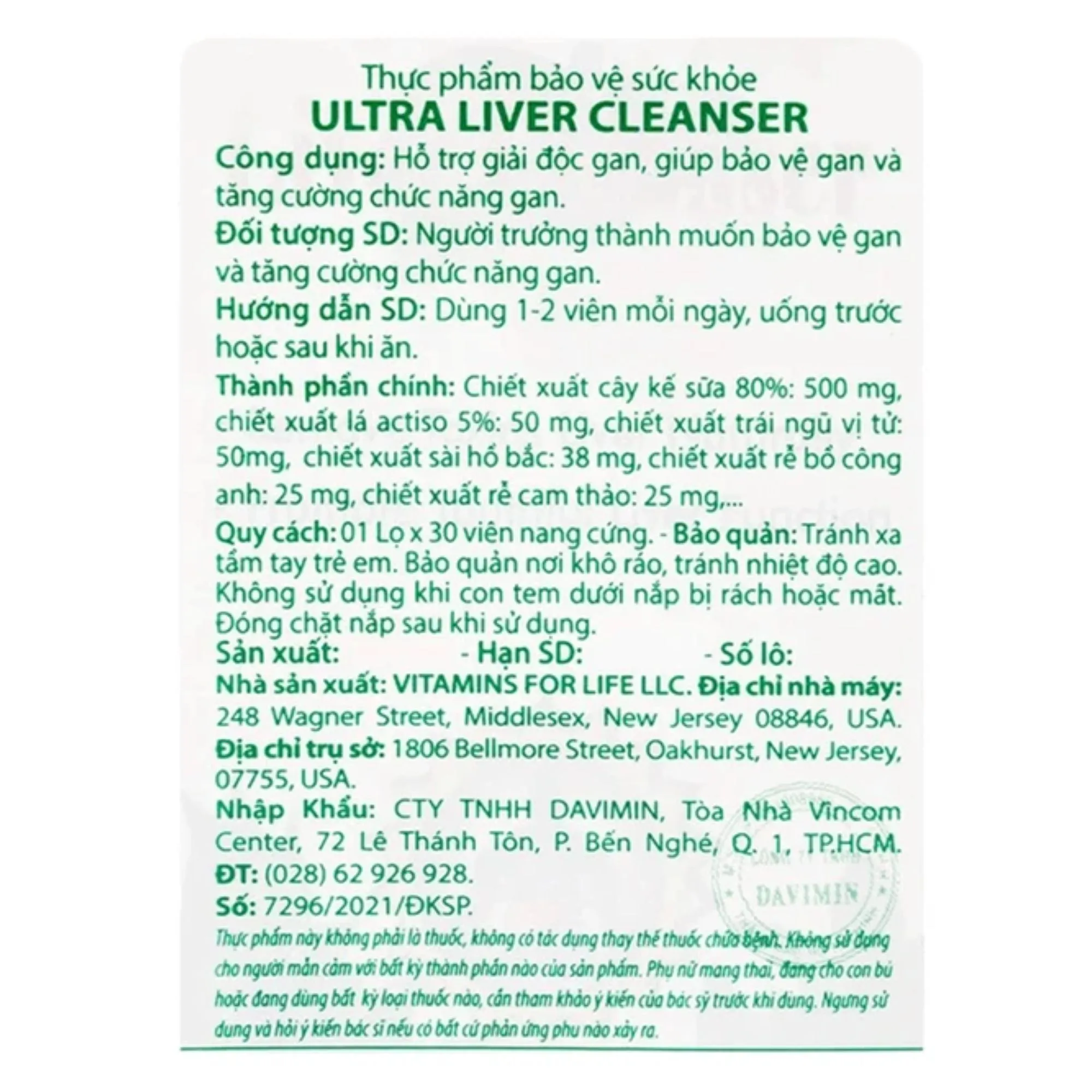 Ultra Liver Cleanser: Hỗ trợ giải độc gan, bảo vệ và tăng cường chức năng gan 10