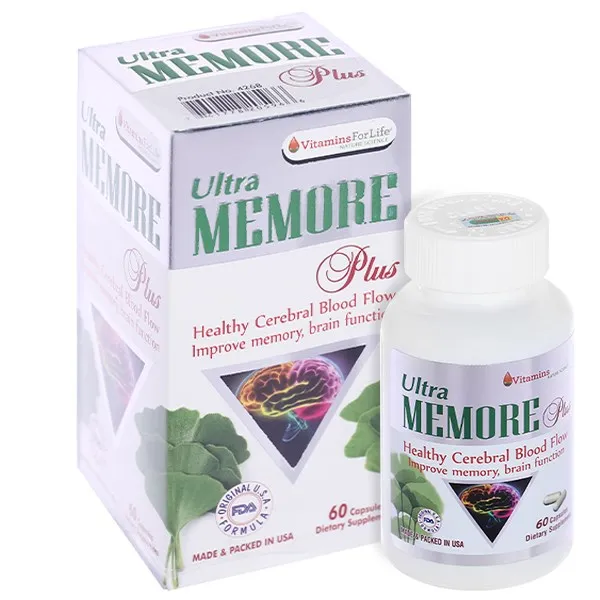 Ultra Memore Plus bổ não, cải thiện trí nhớ lọ 60 viên