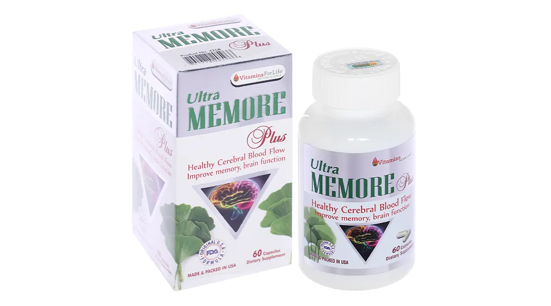 Ultra Memore Plus bổ não, cải thiện trí nhớ lọ 60 viên 2