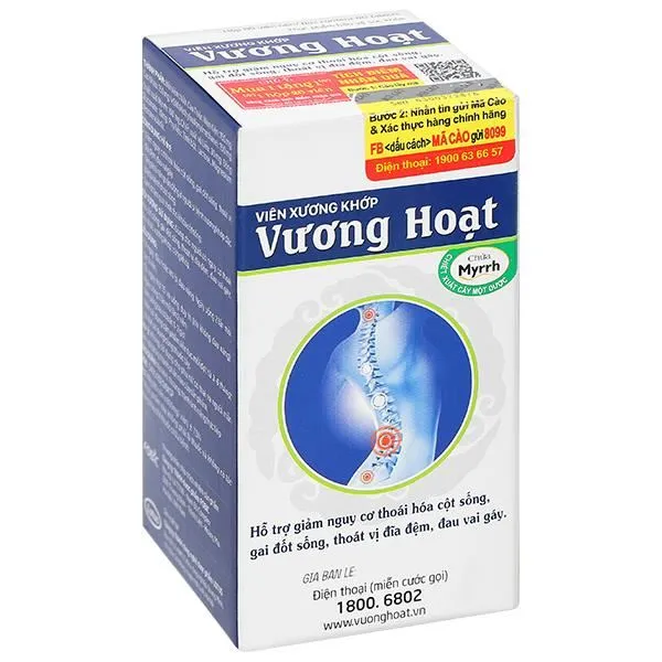 Vương Hoạt giảm nguy cơ thoái hóa cột sống, đau vai gáy lọ 80 viên
