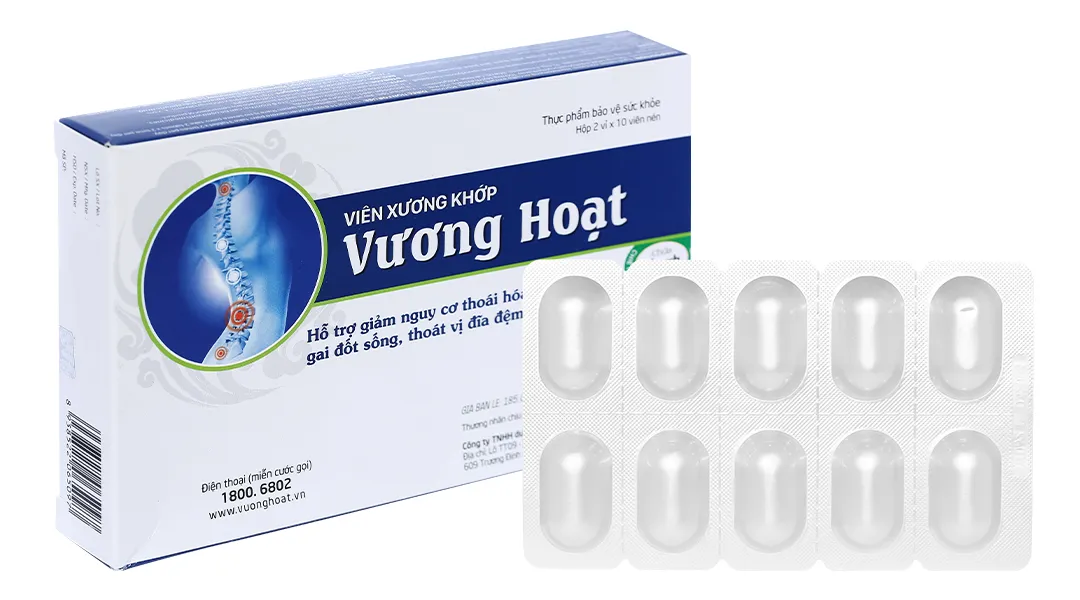 Viên xương khớp Vương Hoạt giảm nguy cơ thoái hóa cột sống, đau vai gáy hộp 20 viên 2