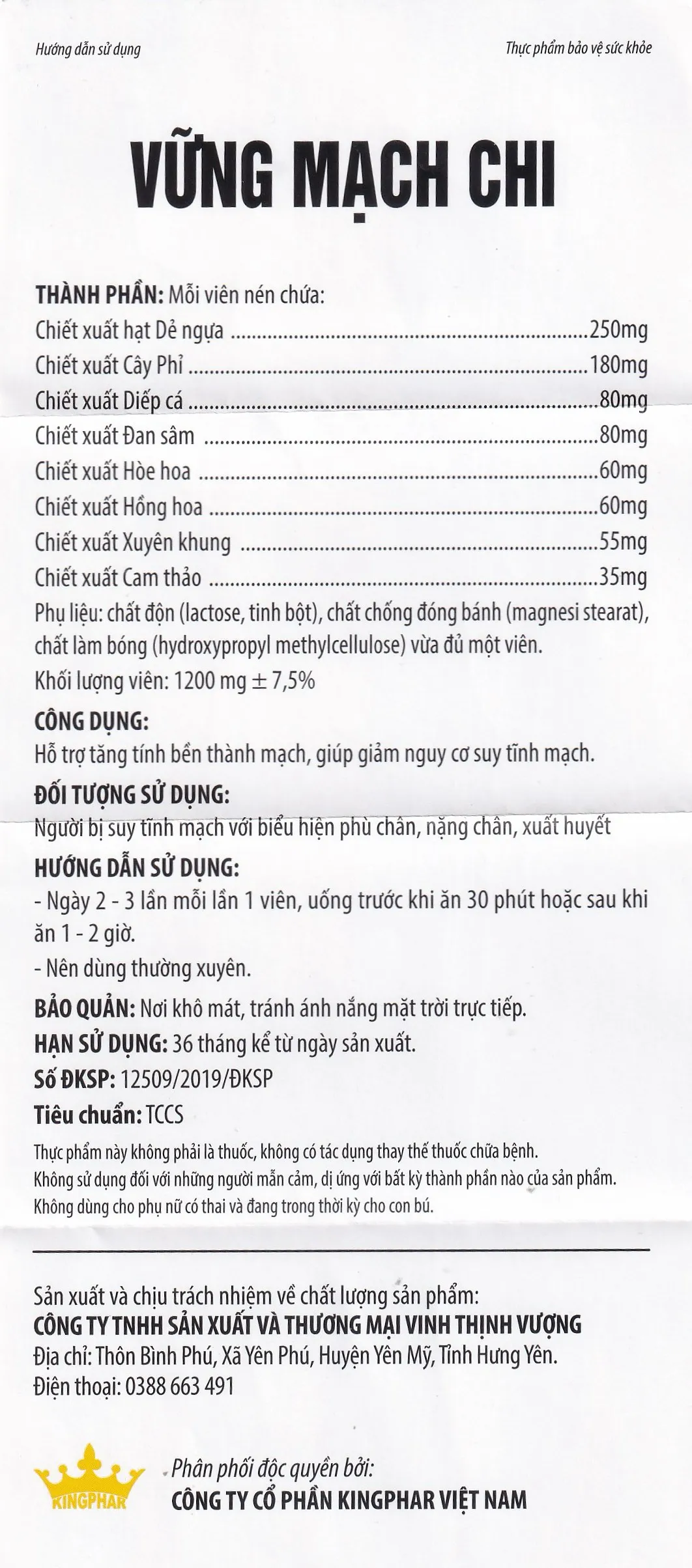 VỮNG MẠCH CHI KINGPHAR 6X10 8