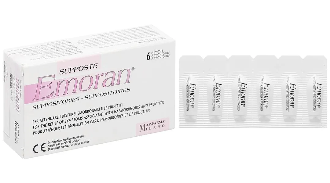 Viên Đặt Trĩ Supposte Emoran hộp 6 Viên 2