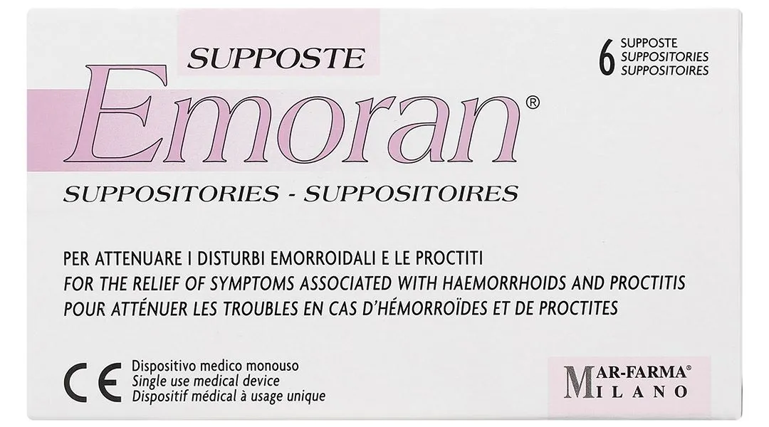 Viên Đặt Trĩ Supposte Emoran hộp 6 Viên 3