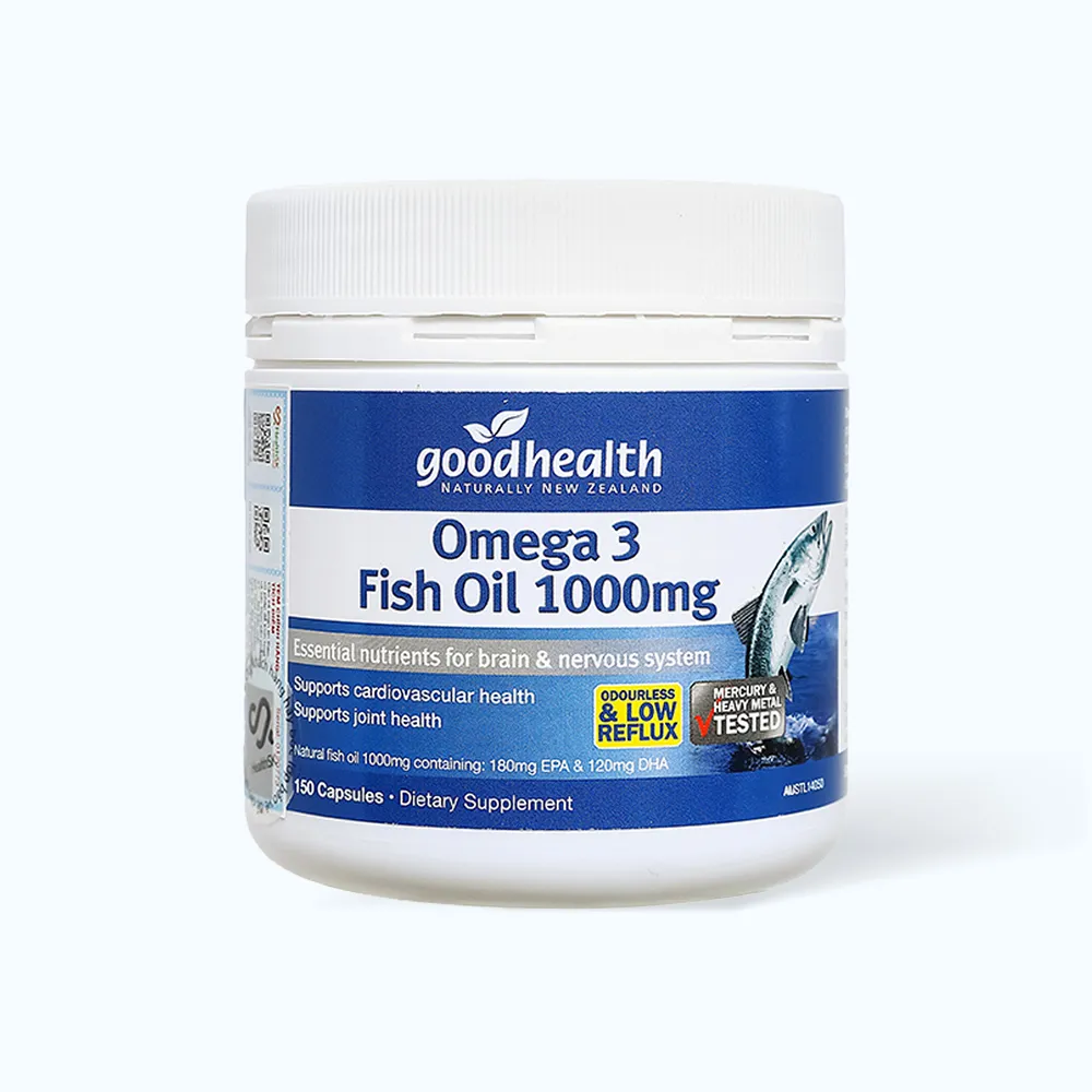 Viên dầu cá Goodhealth Omega 3 (Hộp 150 viên) hỗ trợ mắt và tim mạch