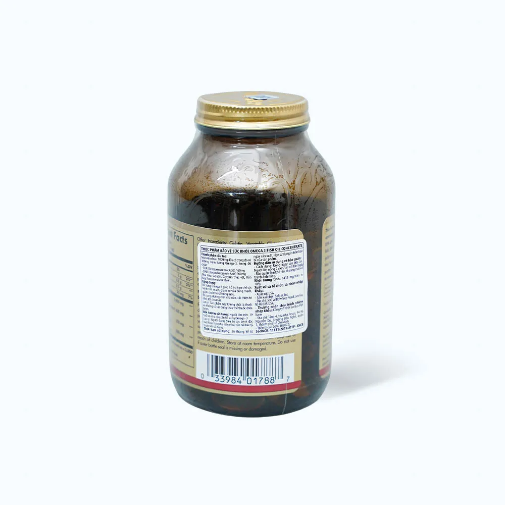 Viên dầu cá Solgar Omega-3 Fish Oil (Chai 120 Viên) hỗ trợ giảm mỡ máu 5