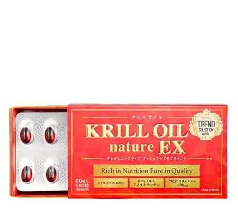 Viên Dầu Nhuyễn Thể Krill Oil Nature Ex 18,000mg Hayari (60 viên) – Nhật Bản