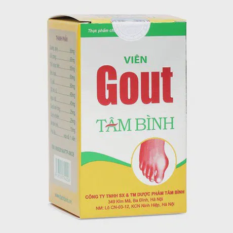 Viên Gout Tâm Bình (Hộp 60 viên) hỗ trợ giảm đau do gút