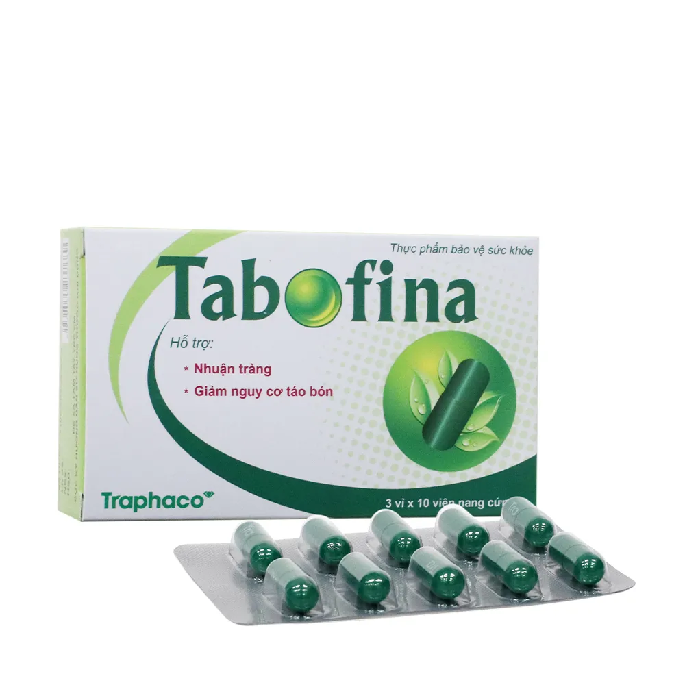 Viên hỗ trợ giảm nguy cơ táo bón Tabofina Traphaco (3 vỉ x 10 viên)