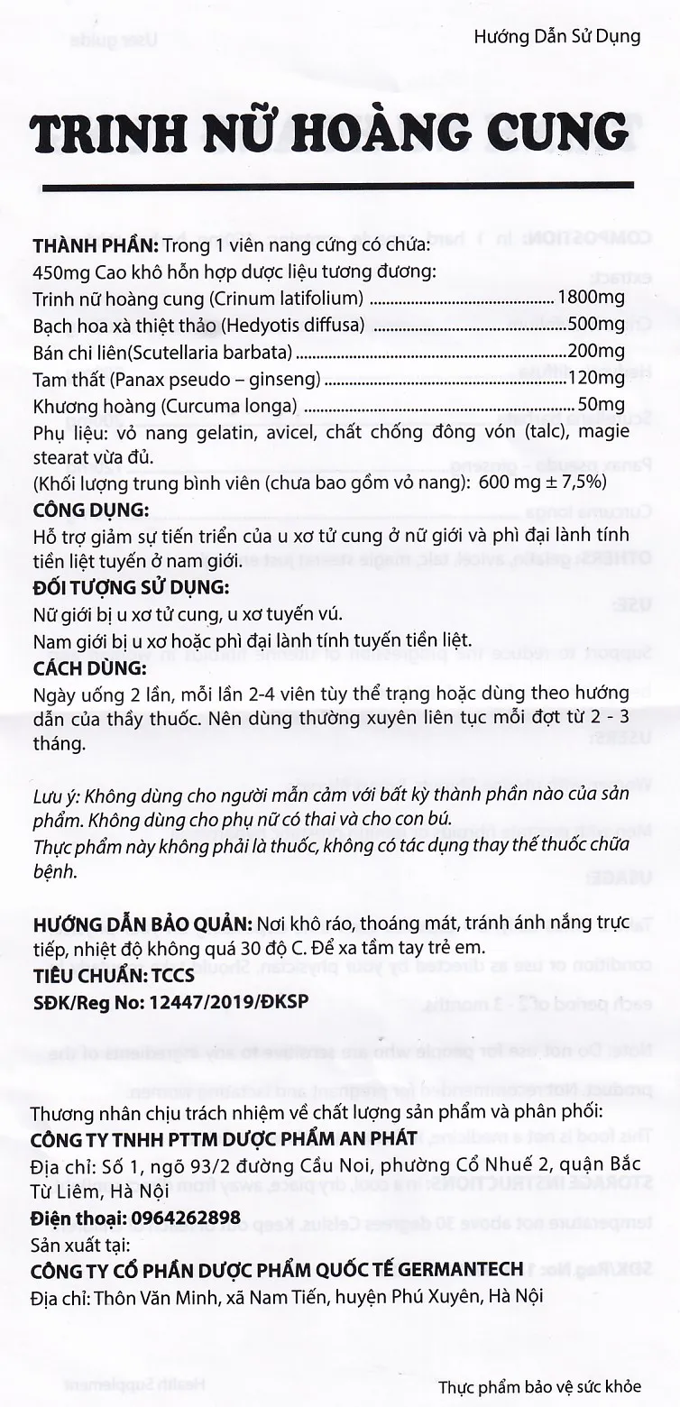VIÊN HỖ TRỢ GIẢM SỰ TIẾN TRIỂN CỦA U XƠ TỬ CUNG TRINH NỮ HOÀNG CUNG DOLEXPHAR 60V 19