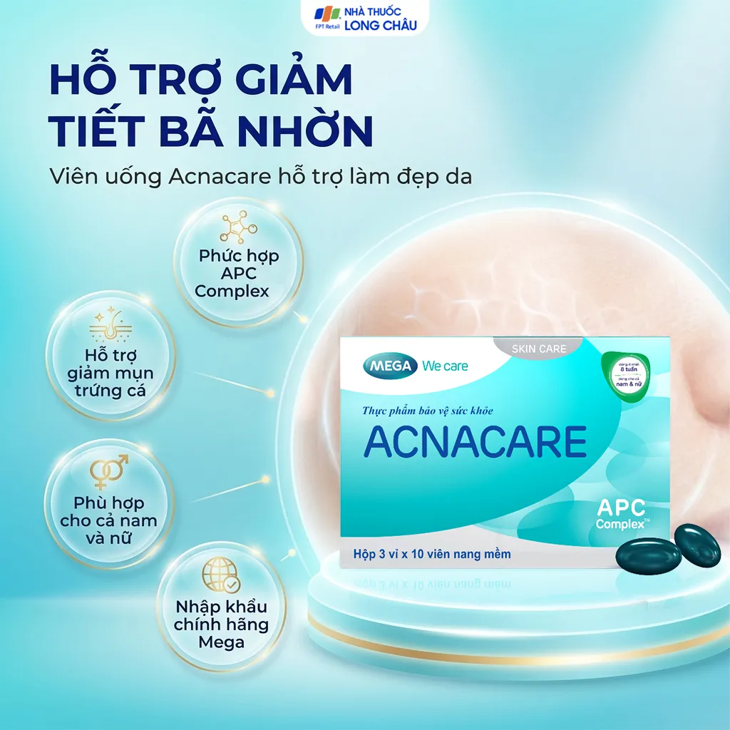 VIÊN HỖ TRỢ LÀM ĐẸP DA ACNACARE MEGA 3X10 2