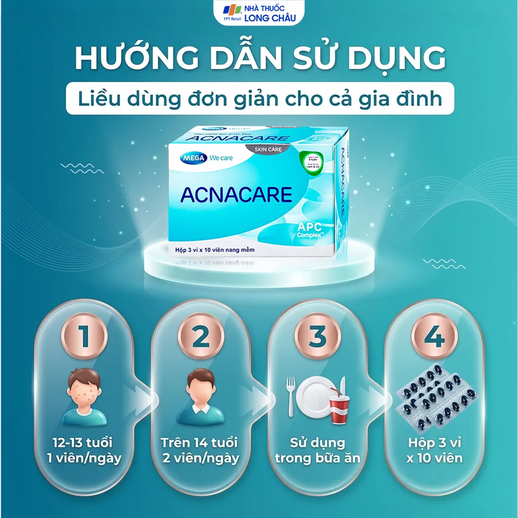 VIÊN HỖ TRỢ LÀM ĐẸP DA ACNACARE MEGA 3X10 5