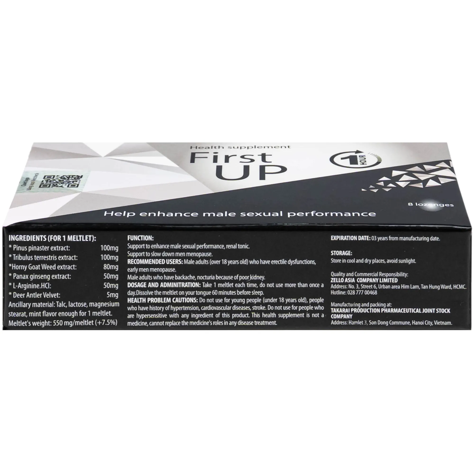 VIÊN HỖ TRỢ TĂNG CƯỜNG SINH LỰC CHO NAM FIRST UP 1 HOUR 2X4 6
