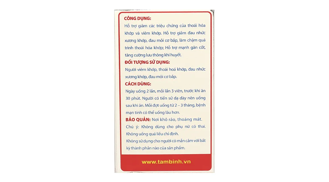 Viên khớp Tâm Bình (60 viên) 4