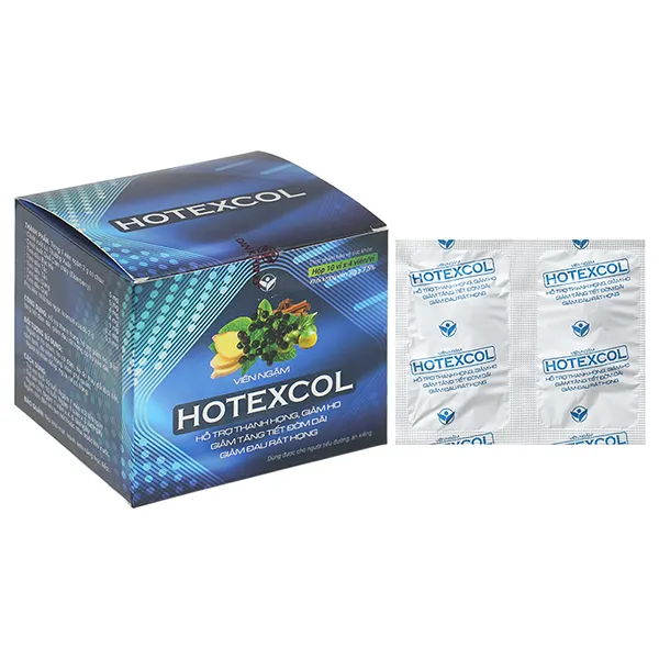 Viên Ngậm Hotexcol hỗ trợ giảm ho, giảm đau rát họng hộp 40 viên