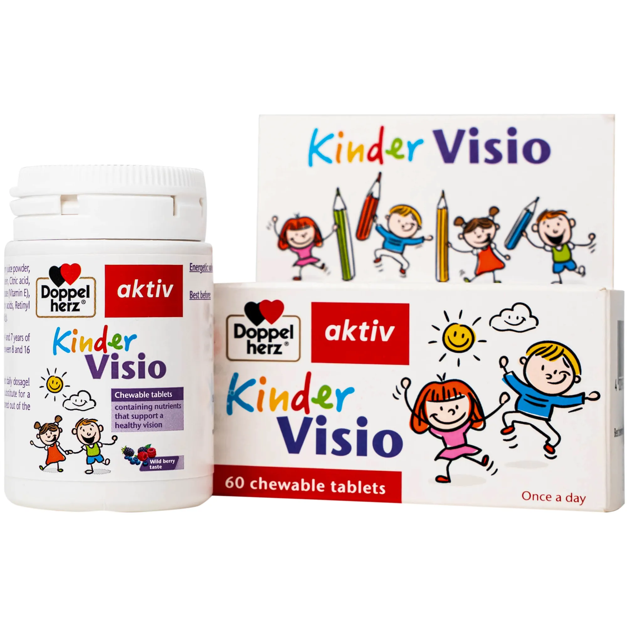 VIÊN NHAI GIÚP MẮT KHỎE MẠNH VÀ TĂNG CƯỜNG THỊ LỰC CHO BÉ DOPPELHERZ AKTIV KINDER VISIO 60V