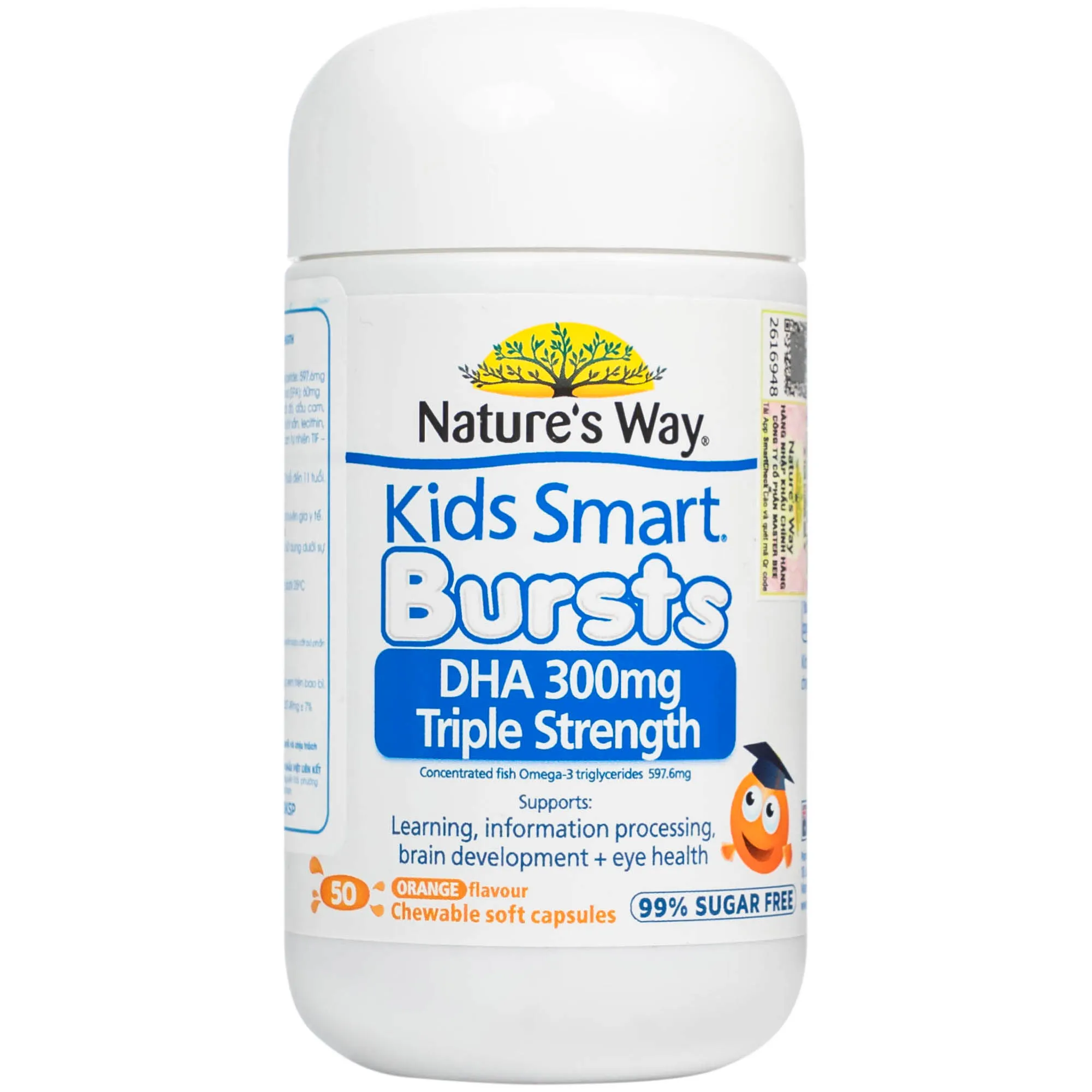 VIÊN NHAI HỖ TRỢ BỔ NÃO KIDS SMART BURSTS DHA 300MG NATURE'S WAY 50V