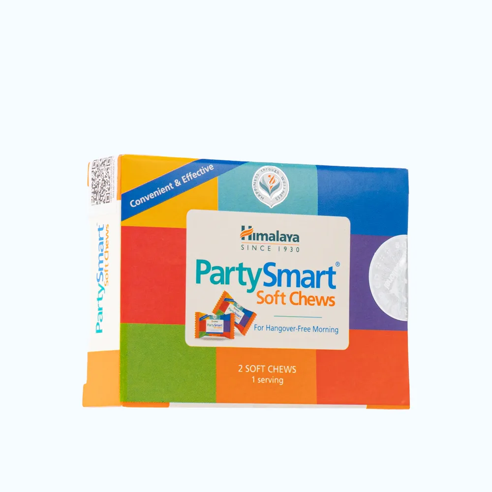 Viên nhai HIMALAYA Party Smart Hỗ trợ cải thiện đau đầu, buồn nôn do uống rượu bia (Hộp 2 viên) 2