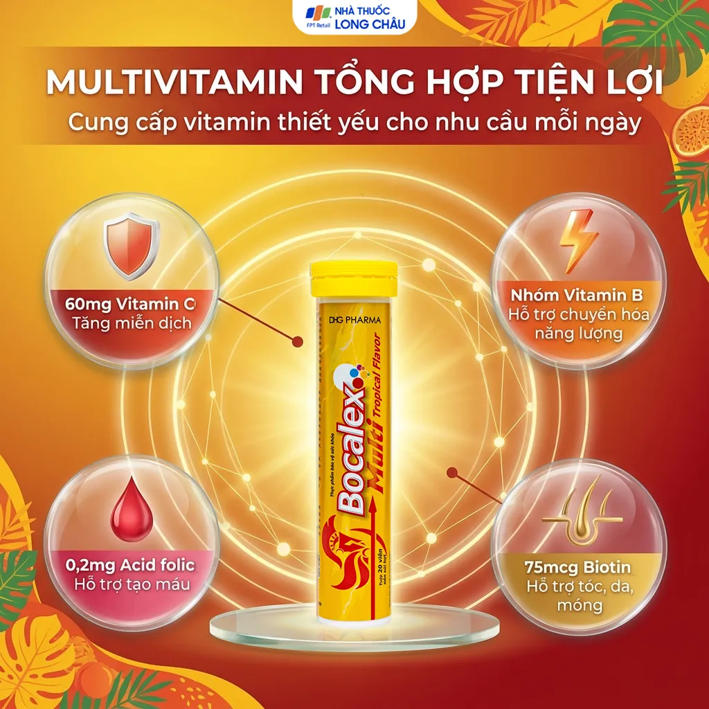 VIÊN SỦI GIÚP TĂNG SỨC ĐỀ KHÁNG BOCALEX MULTI TROPICAL FLAVOR DHG 20V 3