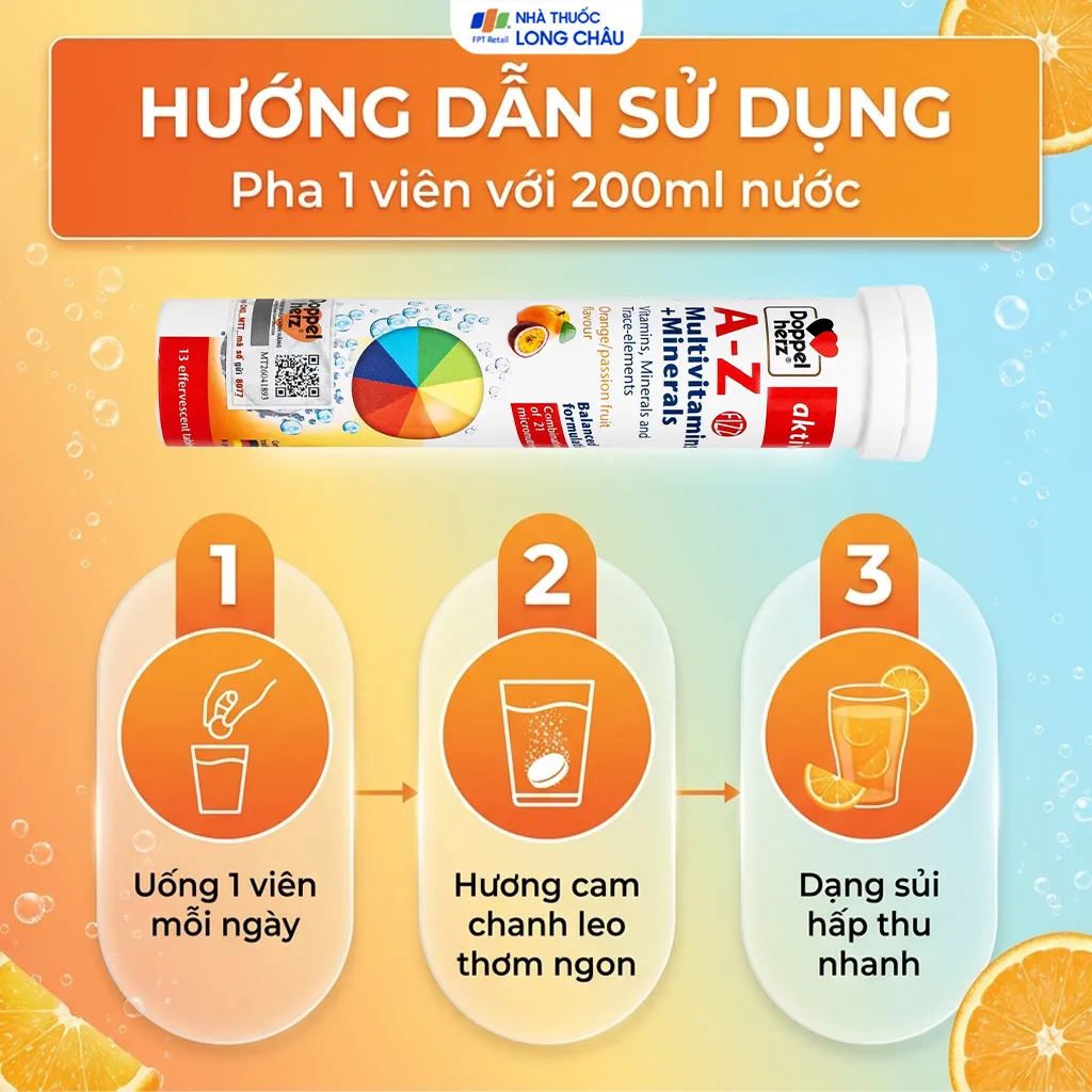 VIÊN SỦI GIÚP TĂNG SỨC ĐỀ KHÁNG A-Z FIZZ DOPPELHERZ 13V 4