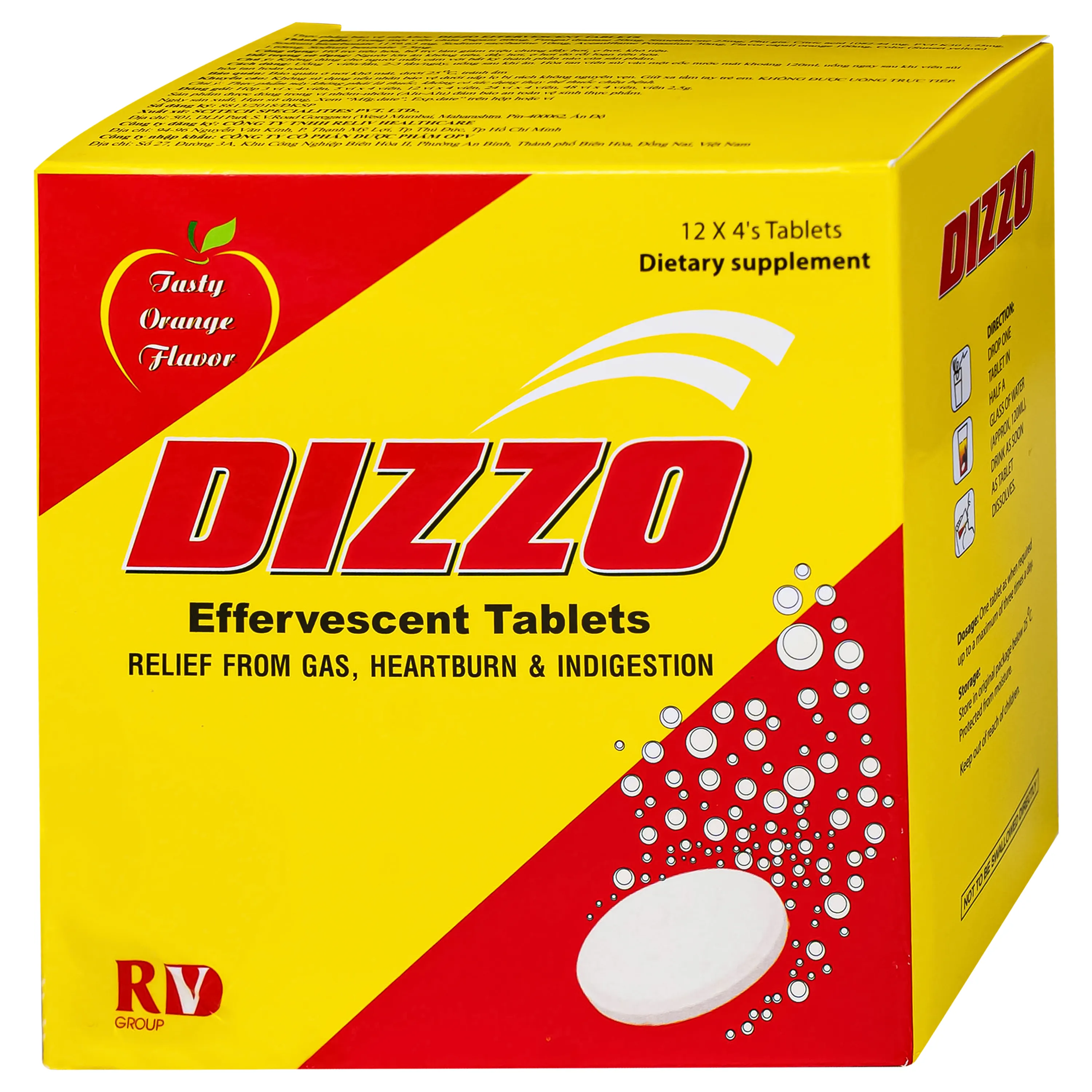 VIÊN SỦI HỖ TRỢ TIÊU HÓA DIZZO RV 12X4 3