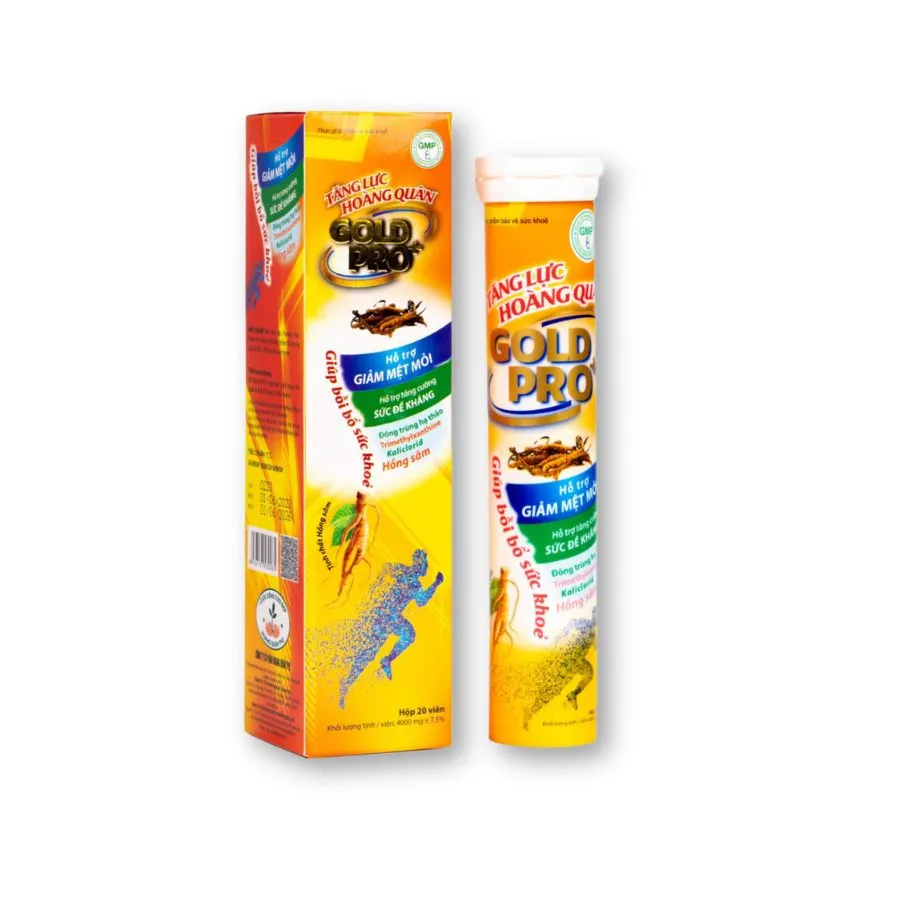 Viên sủi Hoàng Quân Gold Pro+ tăng lực (Tuýp 20 viên)