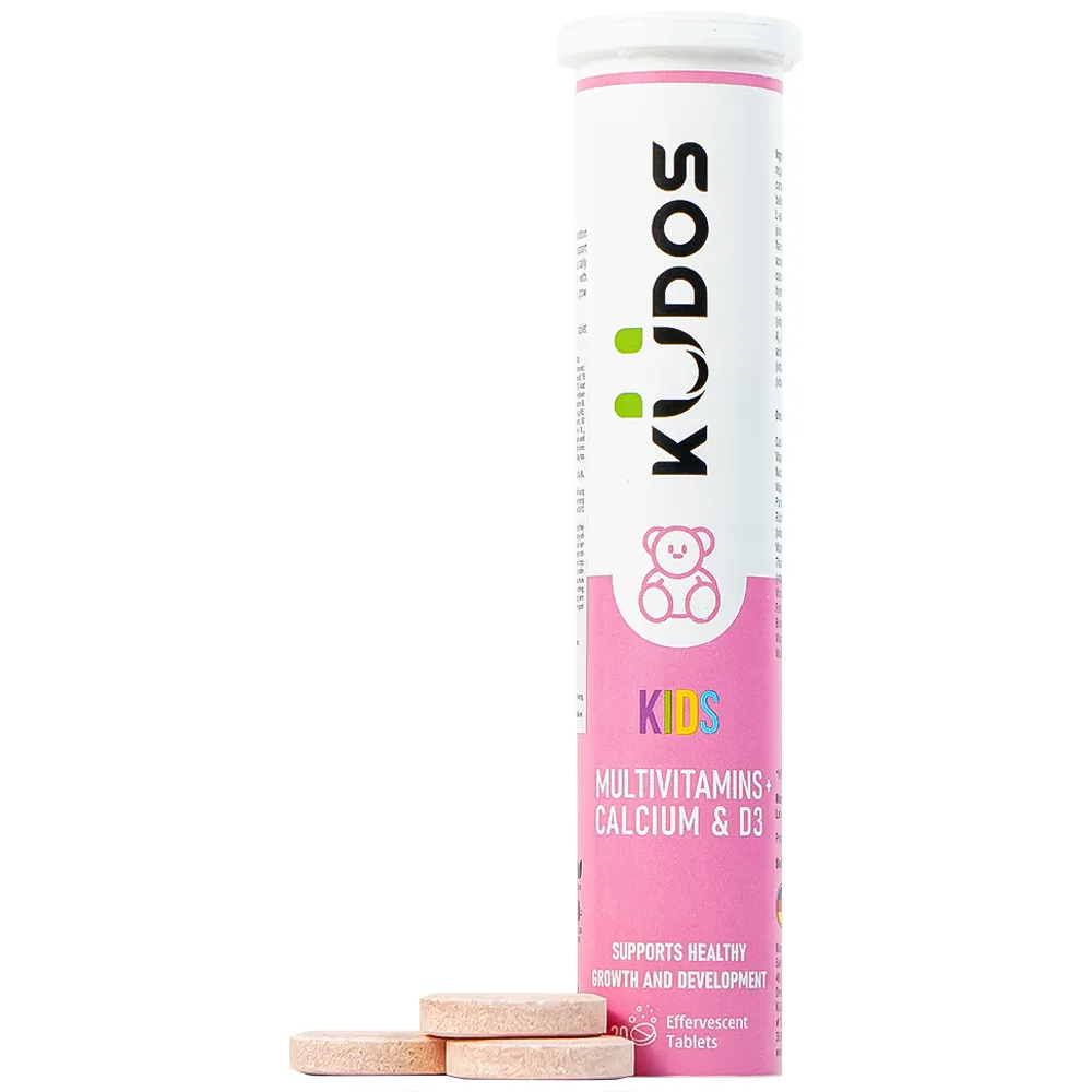 VIÊN SỦI KUDOS KIDS MULTIVITAMINS PLUS CALCIUM & D3 HƯƠNG DƯA HẤU 20V