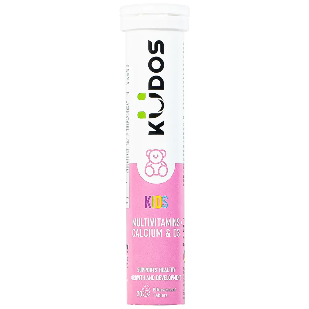 VIÊN SỦI KUDOS KIDS MULTIVITAMINS PLUS CALCIUM & D3 HƯƠNG DƯA HẤU 20V 2