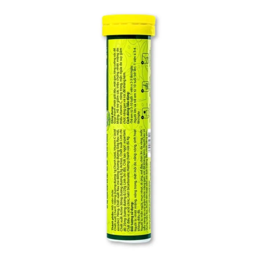 Viên sủi Livecool Nam Dược thanh nhiệt giải độc, mát gan, tăng cường sức đề kháng hương chanh (Tuýp 16 viên) 2