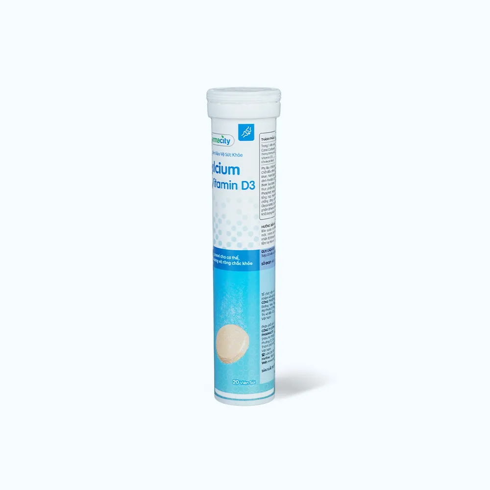 Viên sủi Pharmacity Calcium + Vitamin D3 (Tuýp 20 viên) giúp xương chắc khỏe 3