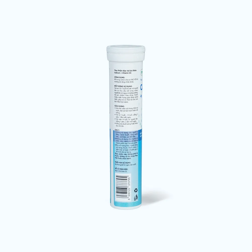 Viên sủi Pharmacity Calcium + Vitamin D3 (Tuýp 20 viên) giúp xương chắc khỏe 4