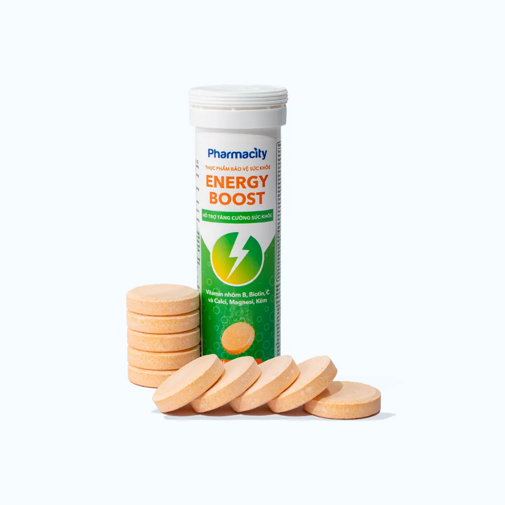 Viên sủi Pharmacity Energy Boost hương cam hỗ trợ tăng cường sức khỏe (Tuýp 10 viên) 2
