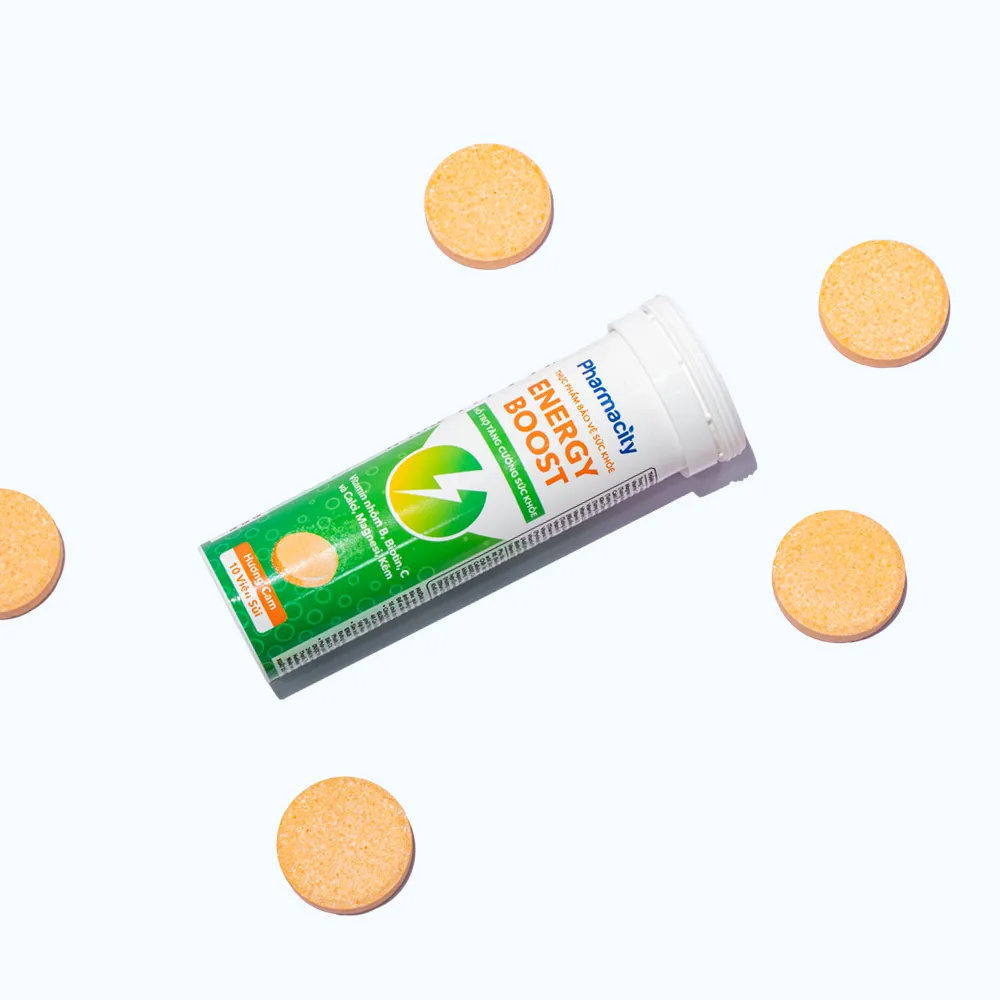 Viên sủi Pharmacity Energy Boost hương cam hỗ trợ tăng cường sức khỏe (Tuýp 10 viên) 3