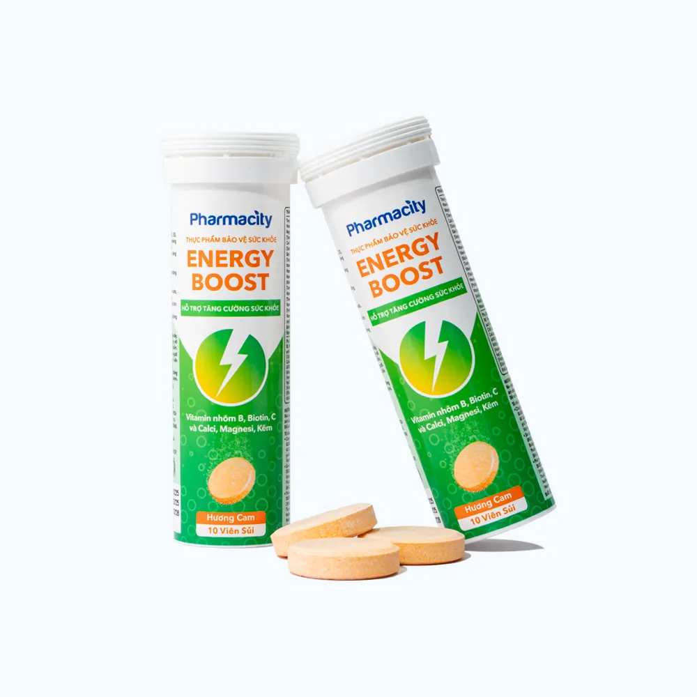 Viên sủi Pharmacity Energy Boost hương cam hỗ trợ tăng cường sức khỏe (Tuýp 10 viên) 4