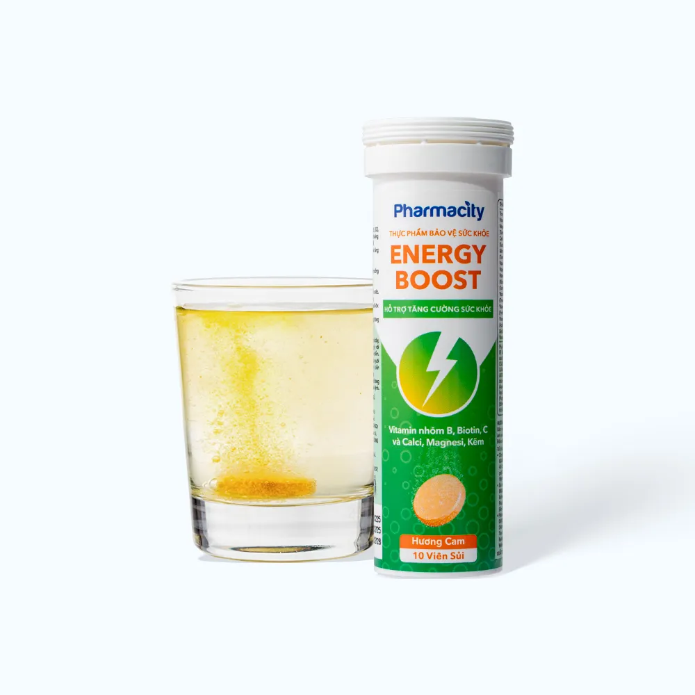 Viên sủi Pharmacity Energy Boost hương cam hỗ trợ tăng cường sức khỏe (Tuýp 10 viên) 5