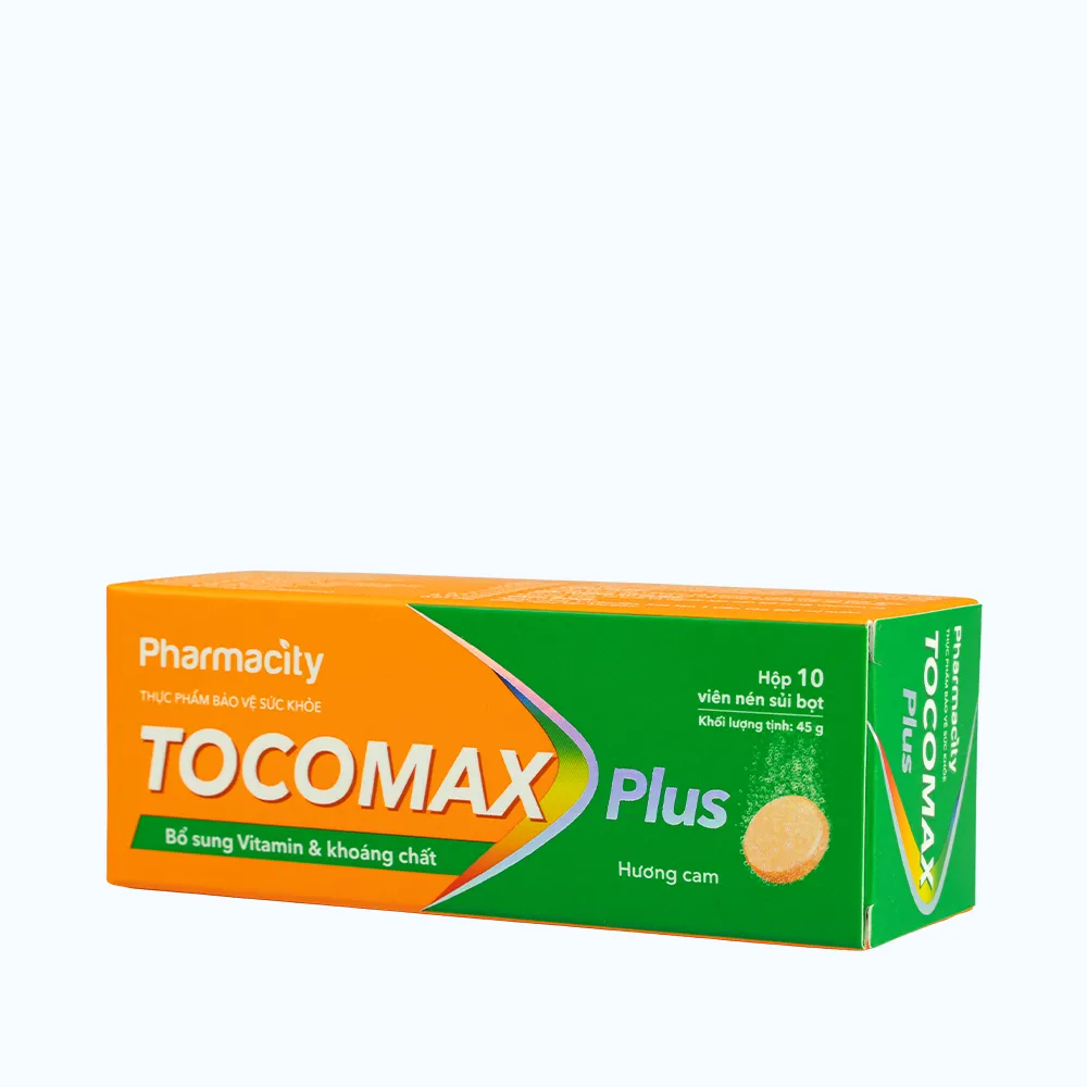 Viên sủi Pharmacity Tocomax Plus hỗ trợ tăng cường sức đề kháng (Hộp 10 viên nén sủi bọt) 2