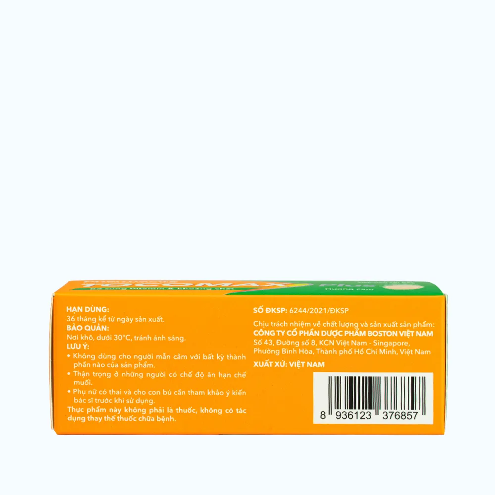 Viên sủi Pharmacity Tocomax Plus hỗ trợ tăng cường sức đề kháng (Hộp 10 viên nén sủi bọt) 4