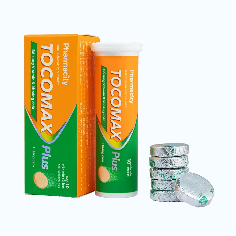 Viên sủi Pharmacity Tocomax Plus hỗ trợ tăng cường sức đề kháng (Hộp 10 viên nén sủi bọt) 7