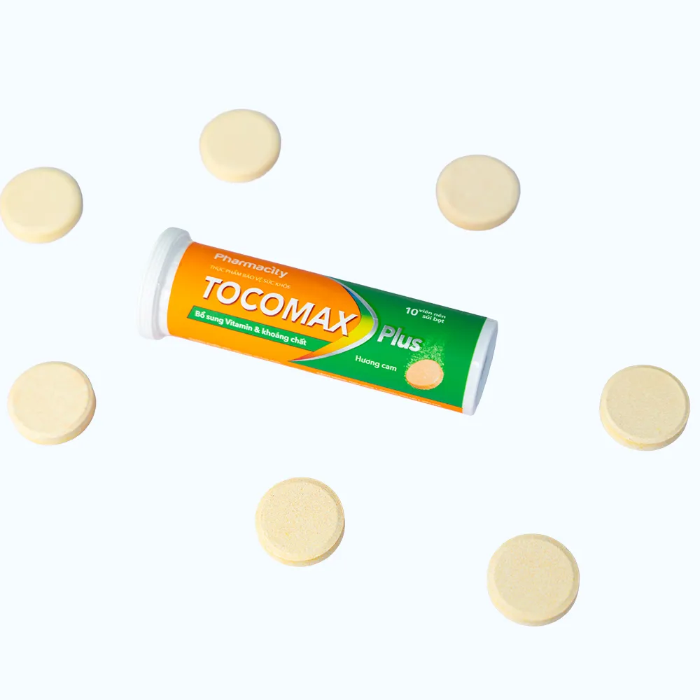 Viên sủi Pharmacity Tocomax Plus hỗ trợ tăng cường sức đề kháng (Hộp 10 viên nén sủi bọt) 8