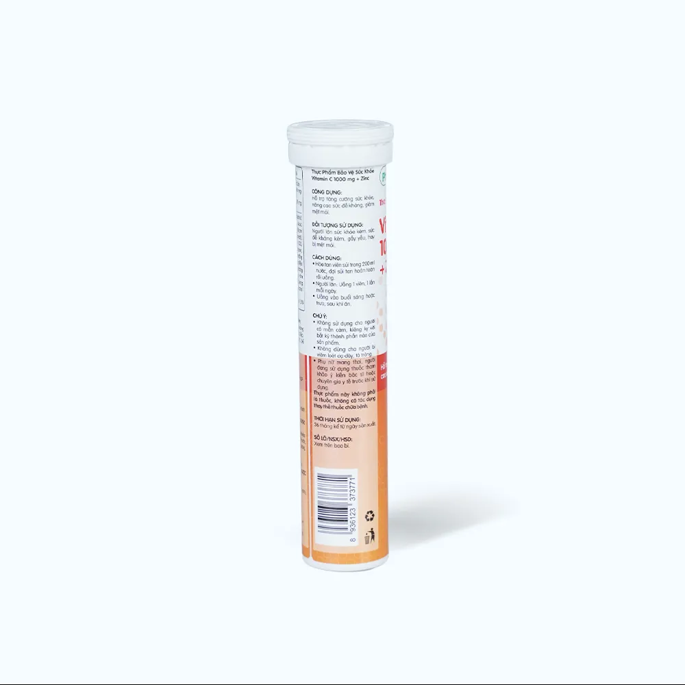 Viên sủi Pharmacity Vitamin C 1000mg + Zinc giúp tăng đề kháng (hộp 20 viên) 5